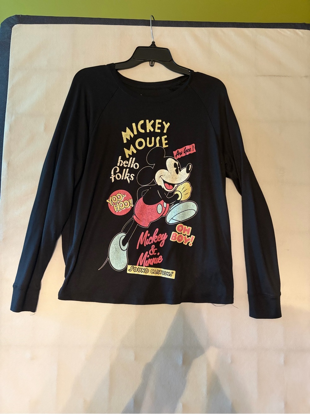 Disney Black Long-Sleeve Soft Mickey Graphic Tee